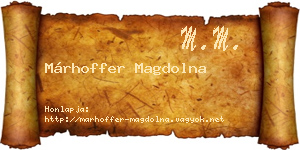 Márhoffer Magdolna névjegykártya